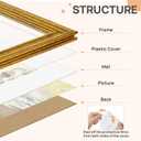 Upsimples Vintage 8.5 by 11 Picture Frame, Antique Gold Frames Display 6x8 with Mat or 8.5 x 11 Without for Wall or Tabletop Decor, 1pack