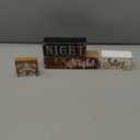 4 Pcs Wooden Christmas Nativity Table Sign Wooden Holy Night Decorative Signage Xmas Tiered Tray Decor Winter Centerpieces Farmhouse Block Set Xmas Table Sign for Home