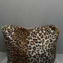 SARO LIFESTYLE Gupard Collection Cheetah Print Faux Fur Throw Pillow with Down Filling, 22", Brown