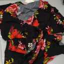 Kormei Womens Short Sleeve Floral Maxi Dress High Low V-Neck Flowy Party Long Dresses (XS, Black/Red)