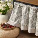 jinchan Linen Valance Kitchen Curtain Pack of 2 Double Layer 18 Inch for Living Room Bedroom Window Treatment Light Filtering Vintage Farmhouse Cottagecore Rod Pocket 2 Panels Grey on Beige