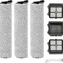 iFloor 3 HEPA Filter and Roller Brush Replacement for Tineco iFloor 3 and Floor One S3 Cordless Wet Dry Vacuum Cleaner, 3 Brush Rollers and 3 HEPA Filters