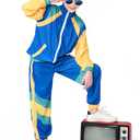 Nenahot Kids 80s Tracksuit Hip Hop Costume Retro Sportswear Sets 80s Colorblock Jacket Outfits for Boys Girls, XS