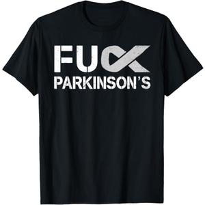 Fuck FU Parkinson's Disease Awareness Month Silver Ribbon T-Shirt, 3XL