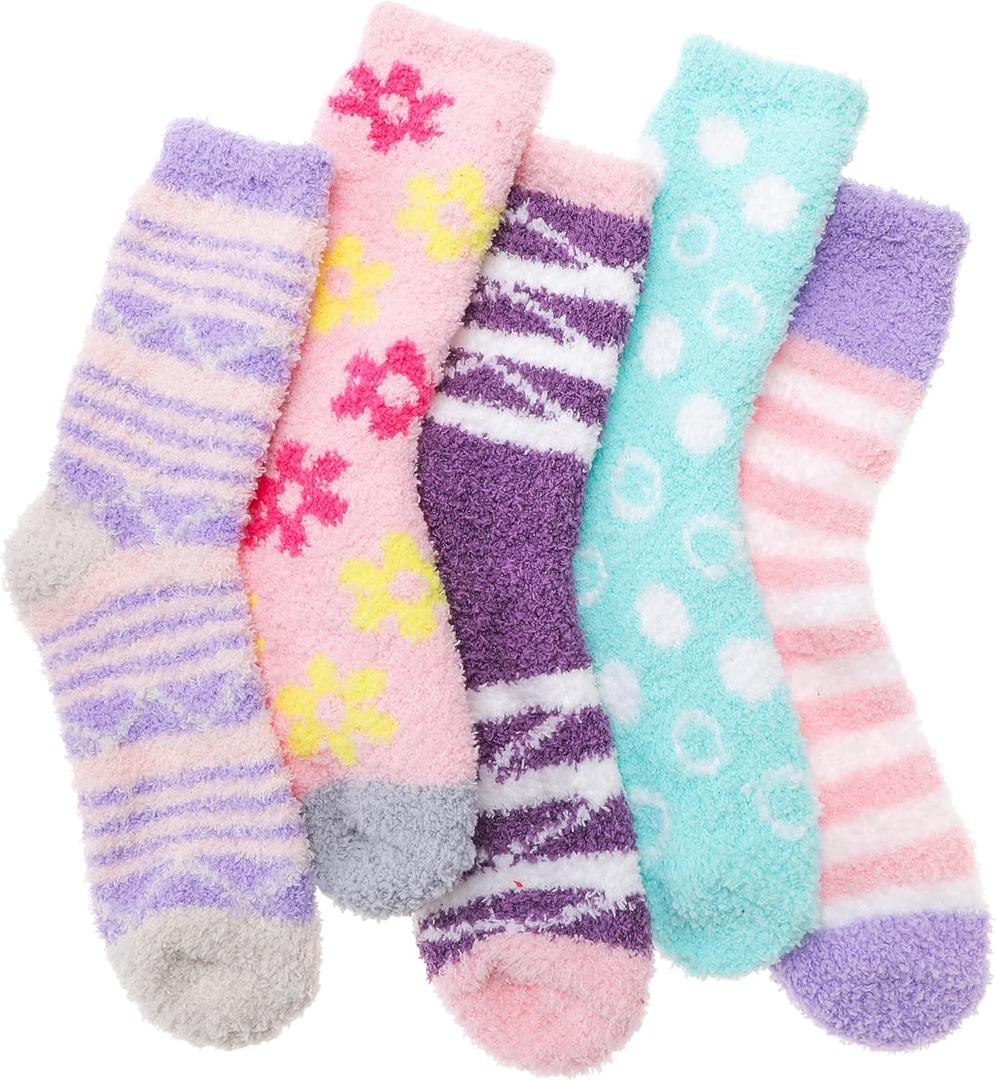 Fuzzy Slipper Socks Thick Fluffy Warm Winter Cozy Plush Soft Sleep Home Socks for Women Men (M)