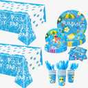 Pool Party Supplies,146Pcs Summer Plates and Napkins for 24 Guests