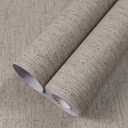 WADILE Grasscloth Peel and Stick Wallpaper 15.7in x 787.4in, Textured Contact Paper for Cabinets, Faux Linen Wall Paper Pull and Stick, Fabric Vinyl Wallpaper Self Adhesive Gray Yellow