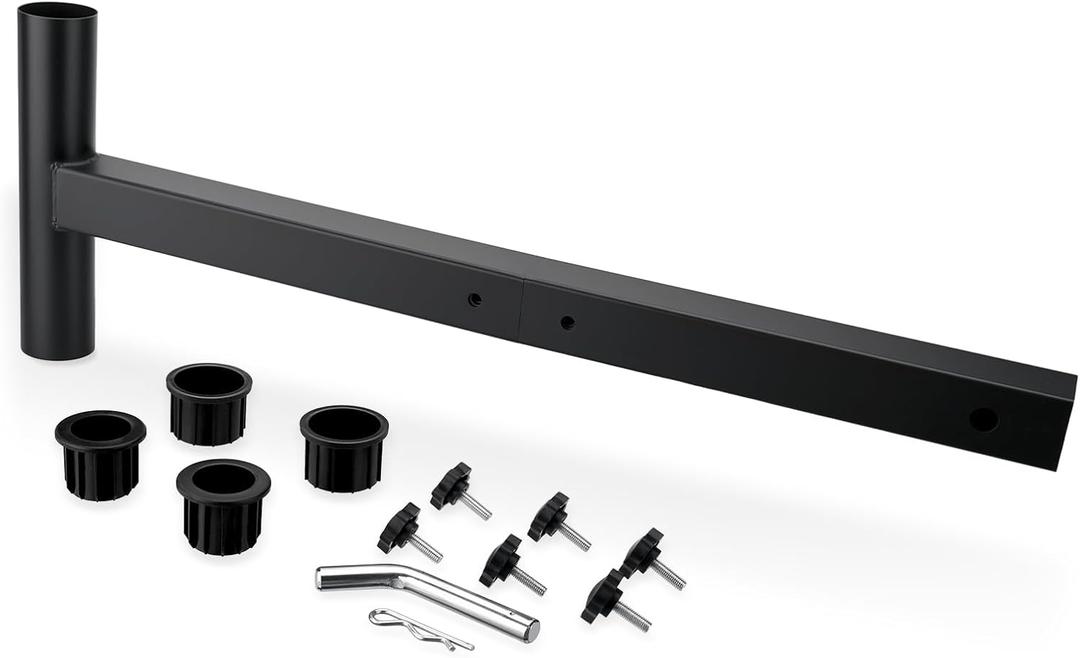 SPARKWHIZ Hitch Mount Umbrella Holder, 31" to 41" Length Adjustable, fits 1.5" to 2" Poles, with 2" Hitch Receivers, Perfect for Traveling, Tailgating