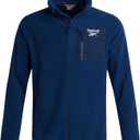Reebok Mens Fleece Jacket - Lightweight Polar Fleece Zip Up Winter Softshell Jacket Men with Pockets for Hiking and Workout (Small, Batik Blue)