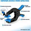 12 Pack 4inch Heavy Duty Spring Clips, Plastic Spring Clamps for Woodworking, Backdrop Stand, Pool Cover, Photography, Crafts