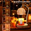 Candle Warmer Lamp, Electric Candle Lamp Wax Melt Warmer for Soy Wax Jar with 2 Light Bulbs, 4 Timer & 4 Dimmer, Birthday, House Warming Gifts New Home (Champagne Rose)
