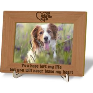 Tabletop Wood Photo Frame, You Had Left My Life But Never Leave My Heart Desktop Picture Frame with Stand, Pet sympathy Gift, Home Table Decor Supplies for Living Room Bedroom (4x6" Horizontal) -31