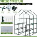 WORKPRO Greenhouse, 56 x 56 x 77 Heavy Duty Walk in Greenhouses for Outdoors with Screen Windows, Thicken PE Cover, 3 Tier 8 Shelves Portable Green House Kit for Patio, Backyard and Porch