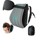 JefDiee Travel Pillows for Airplanes,Travel Pillow with Eye Mask,Prevents Head Forward,Neck Pillow Airplane for Sleeping,Used for Long Flight,Road Trip,Car Headrest