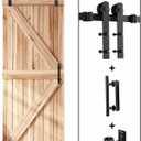 EaseLife 5.5 FT Sliding Barn Door Track and Handle Hardware Kit, Straight Pulley,Slide Smoothly Quietly,Easy Install (5.5FT Track Kit for 30"~33" Wide Single Door)