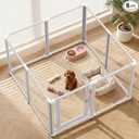 Clear Acrylic Dog Play Pen Indoor (White, 23.6H, 8)