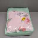 Floral Quilt Set Queen Size 88x88 with Pink Yellow Flower Soft Microfiber Lightweight Coverlet Bedspread Reversible Summer 3pc Quilted Bedding Set Bed Cover for All Season (1 Quilt+ 2 Shams)