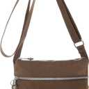 AOCINA Crossbody Purses for Women Lightweight Small Travel Bag Shoulder Purses and Handbags with Multi Zipper Pockets (Coffee)