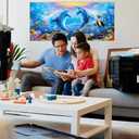 DIY 5D Diamond Painting Kits for Adults Dolphin Embroidery Full Round Drill Large Size(31.5x11.8 inch) Diamond Crystal Gem Arts Painting Craft for Home Wall Decor