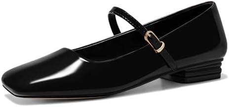 Coutgo Women's Mary Jane Flats Closed Square Toe Ballet Flat Dressy Comfortable Slip on Shoes , Size 8