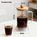 34oz Cold Brew Coffee Maker & Iced Tea Maker, No Plastic Double Wall Glass French Press with Heat-Resistant Borosilicate Carafe, SUS304 Filter & Bamboo Lid, Gift for Mom