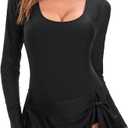 NESY Women's One Piece Swimdress Long Sleeve Swimsuits for Women UPF 50+ | Rash Guard Bathing Suit, Swim Dress, Swimwear, Beach, Swimming, Pool, Hawaii, Cruise Vacations (Black, M)