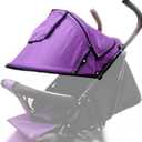 Summer Baby Strollers Awning Sunshade Pram Sun Shade Cover UPF50+ Sun Cover for Pushchair Buggy UV Protection Sun Visor Toddler Blackout Blind with Viewing Window Pockets Windproof Rain Cover Canopy