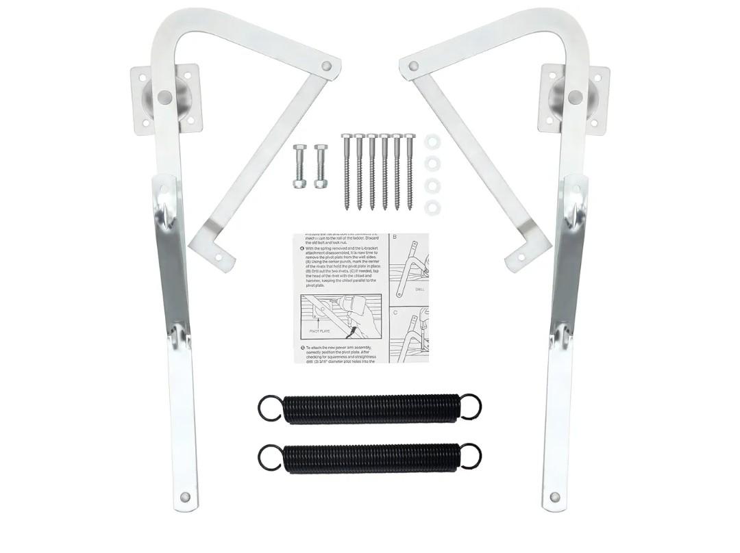 55-2 Attic Ladder Hinge Arms with Springs, Compatible with Werner Mk5, WU2210, W2208, W2210, Suitable for Werner Attic Ladders Manufactured After 2010, Heavy Duty Thick Galvanized Material