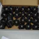 Homemory 24-Pack Halloween Black Dripping Flameless Tea Lights, Battery Operated Flickering LED Candles, Safe for Pumpkins, Party & Holiday Decor, 1.58" D x 1.2" H, Warm White Glow