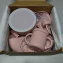 Remonda 23-Piece BPA-Free Silicone Baby Feeding Set | Extra Large Suction Plates, Toddler Bowls, Self Feeding Spoons, and More | Dishwasher Safe| Baby Led Weaning Supplies (Beige) A1