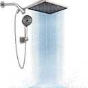 Cobbe 11.8 Inch Rain Shower Head with 6 Modes Handheld Water SprayHigh Pressure Showerhead Combo with 11 Inch Adjustable Extension Arm, Brushed Nickel