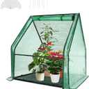 Ileading Small Greenhouse for Outdoor Indoor Portable Mini Garden Green House with Waterproof Pad, 4 Ground Stakes, 10 T-Shaped Plant Tags, Durable PE Plant Cover Tent, 36x36x42 Inch