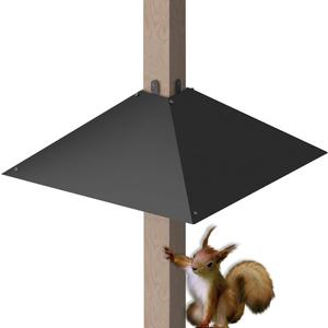 Metal Anti-Squirrel Baffle for 4x4 Post Suspension mounting, 17-inch Raccoon Proof Guard for Outdoor Wood Poles, Rodent Proof Suspension Guard Protects Bird feeders and Pole Holders from Squirrels
