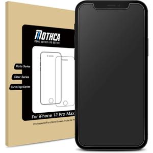 Mothca Matte Glass Screen Protector for iPhone 12 Pro Max [6.7-inch] Anti-Glare & Anti-Fingerprint Tempered Glass Film, Case Friendly -Smooth as Silk