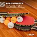 STIGA Performance 2 or 4 Player Table Tennis Set USATT Approved Rackets and 3-Star Balls 5-Ply Blade & Flared Handle Perfect for Skill Development