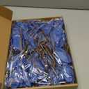 20 Pcs Christmas Glitter Poinsettia Magnolia Flowers Ornaments Large Heads Artificial Magnolia Flowers for Christmas Tree Xmas Wreath Holiday Wedding Decor(Dark Blue)