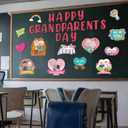 Epakh Grandparents Day Bulletin Board Decorations Paper Cutouts Grandparents Day Party Decorations Set Grandma and Grandpa Classroom Decor Cutouts for School Wall Door Supplies(Vivid)
