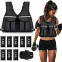 Prodigen Adjustable Weighted Vest 0-12 lb/ Weight Vest for Women and Man with 8 Removable Sandbag and Pocket | Weighted Vest for Walking, Running, Weight Loss, Strength Training (Black)