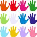 Kisston 360 Pcs Hand Cutouts Paper 3.9 Inch Assorted Color Die Cuts for DIY Craft Projects School Classroom Bulletin Board Decor