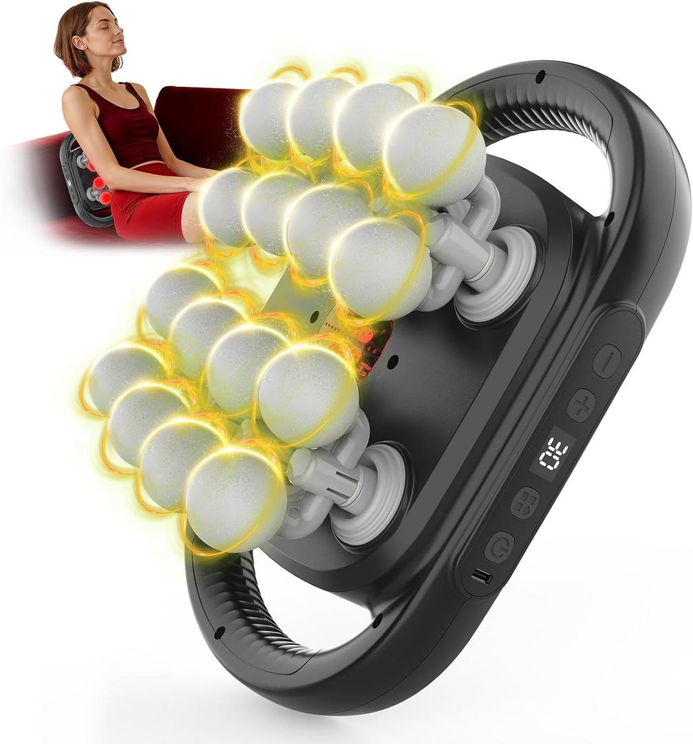 New 16 Head Massage Gun Set, Muscle Relaxation Massage Suitable for Back, Leg, and Foot Muscle Relaxation, Deep Tissue Massage Gun, Portable 30-SpeedSettings, (with 16 Gray Massage Heads)