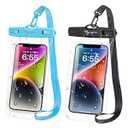 Rynapac IPX8 Waterproof Phone Pouch - 8.5in, 2 Pack Waterproof Phone Case for iPhone 17 16 15 Pro Max, Galaxy S26 S25 Ultra, Cellphone Dry Bag with Lanyard for Beach Vacation Travel Cruise Essentials