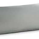 Bedsure Satin Body Pillow Pillowcase - Similar to Silk Body Pillow Cover Case with Envelope Closure,Cooling and Silky Long Pillowcase for Hair and Skin,Grey,20x54 Inches