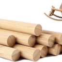 DaTpuik 3/4 x 48 Inch 5 PCS Dowel Rods Wood Sticks Wooden Dowel Rods - Unfinished Bamboo Sticks - for Crafts and DIYers