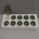 Hewory Glass Taper Candle Holders: 10 PCS Green Vintage Candle Holder Candlestick Holders Bulk, Ribbed Glass Candle Holder Candle Sticks Holder Decor for Table Centerpiece Wedding Christmas Home Decor