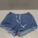 YOCUR Womens Lightweight Shorts Casual Baggy Trendy Hot Pants Elastic Waist Drawstring Comfy Shorts (X-Large, A02-dark Blue)