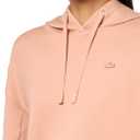 Lacoste Women's Short Cut Cutton Hoodie, Latte, 4