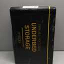 Under Bed Storage Containers With Wheels - 2 Pcs Bamboo Wood Rolling Under bed Shoe Storage Bins With Dust Bags for Clothes Blankets, Duvet Covers Snacks Toys (Black)