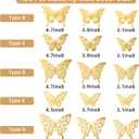 408 Flower Bouquet Pins Accessories, 288 Pcs Bouquet Pin and 120 Pcs 3D Gold Butterfly Decorations for Floral Arrangements Wedding Birthday Party Decorations Baby Shower, 3.1", "3.9", "4.9 inches