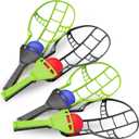 Liberty Imports Trackball Sport Chuck and Catch Ball - Player Lacrosse Racket Toy Classic Backyard Game Set Outdoor Play for Kids & Adults (4 Pack)