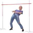 GoSports Get Low Limbo Premium Wooden Limbo Game, Sets up in Seconds - Fun for Kids & Adults, White, Red, Standard